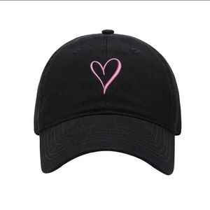 Hand Drawn Heart Hat Womens Embroidered Baseball Cap